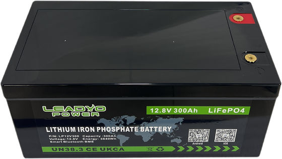 स्मार्ट ब्लूटूथ 12.8V LiFePO4 बैटरी 12V 300Ah रिचार्जेबल बैटरी IP66 ABS केस के साथ