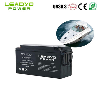 स्मार्ट ऐप के साथ रिचार्जेबल IP66 लिथियम आयन समुद्री बैटरी 12V 200Ah LiFePO4 डीप साइकिल बैटरी