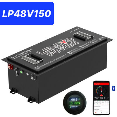 48V 150Ah 250Amp 51.2V ब्लूटूथ LiFePO4 लिथियम गोल्फ कार्ट बैटरी गोल एलसीडी के साथ, 5 साल की वारंटी
