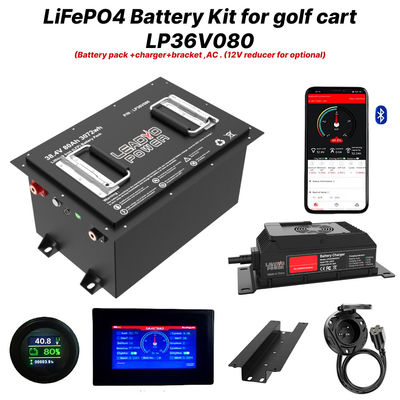 खरीदें 36V 80Ah 150Amp (36.8V) ब्लूटूथ LiFePO4 लिथियम गोल्फ कार्ट बैटरी कवर किट ऑनलाइन निर्माण