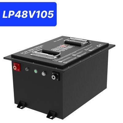 48V 105Ah 51.2V LiFePO4 गोल्फ कार्ट बैटरी, 250A बीएमएस, 4000+ चक्र लिथियम बैटरी, मैक्स 12.8kW पावर